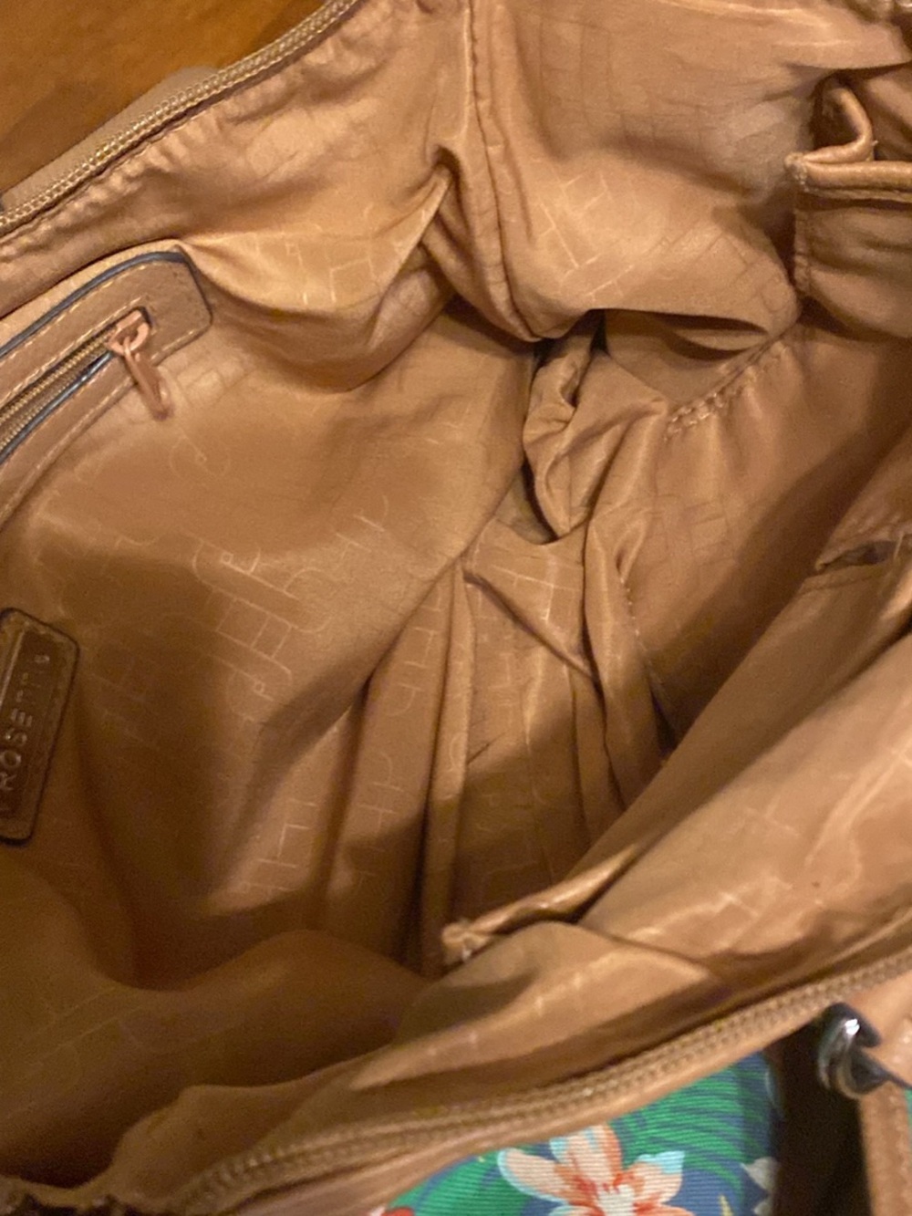 Rosetti Green Floral Tote with Tan Trim - Picture 8 of 8